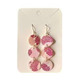 Pink Patterned Shell Earrings